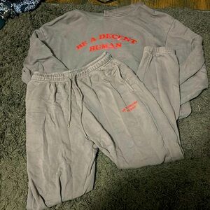 Sweat set from Barstool “Be a decent human”